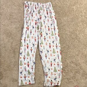 Men's Nutcracker Print Pajama Bottoms - White
